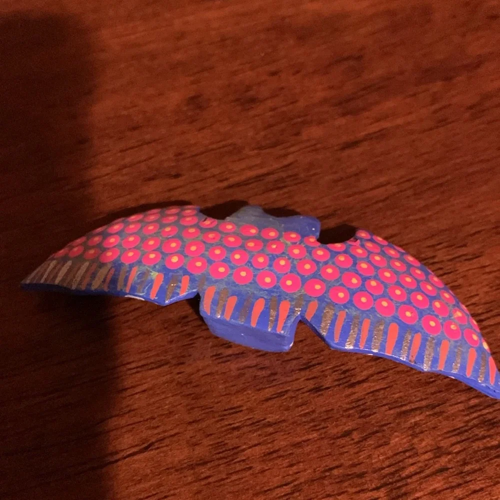 Colorful Bird Toy for Pets, hand painted art , one of a kind, made in Mexico!